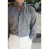 Enfärgad Flanellskjorta - Button Down - Ljusgrå