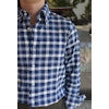 Rutig Flanellskjorta - Button Down - Mörkblå/Vit
