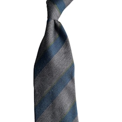 Regimental Silk/Wool Grenadine Tie - Untipped - Grey
