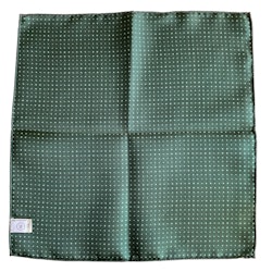 Square/Pindot Silk Pocket Square - Green/Light Blue