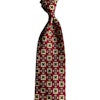 Paisley Printed Silk Tie - Untipped - Burgundy/Cream