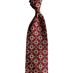 Paisley Printed Silk Tie - Untipped - Burgundy/Cream