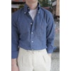 Enfärgad Flanellskjorta - Button Down - Ljust Mörkblå