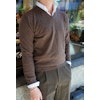 V-Neck Wool Cashmere Pullover - Nougat