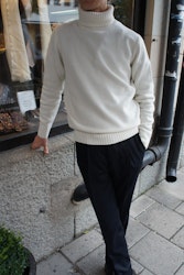 Chunky Cashmere/Wool Rollneck Pullover - Off White