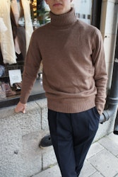 Chunky Cashmere/Wool Rollneck Pullover - Light Brown