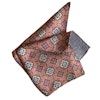 Medallion/Floral Textured Silk Pocket Square - Pink/Orange/Navy Blue