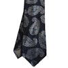 Paisley Silk Tie - Untipped - Navy Blue/White/Turquoise