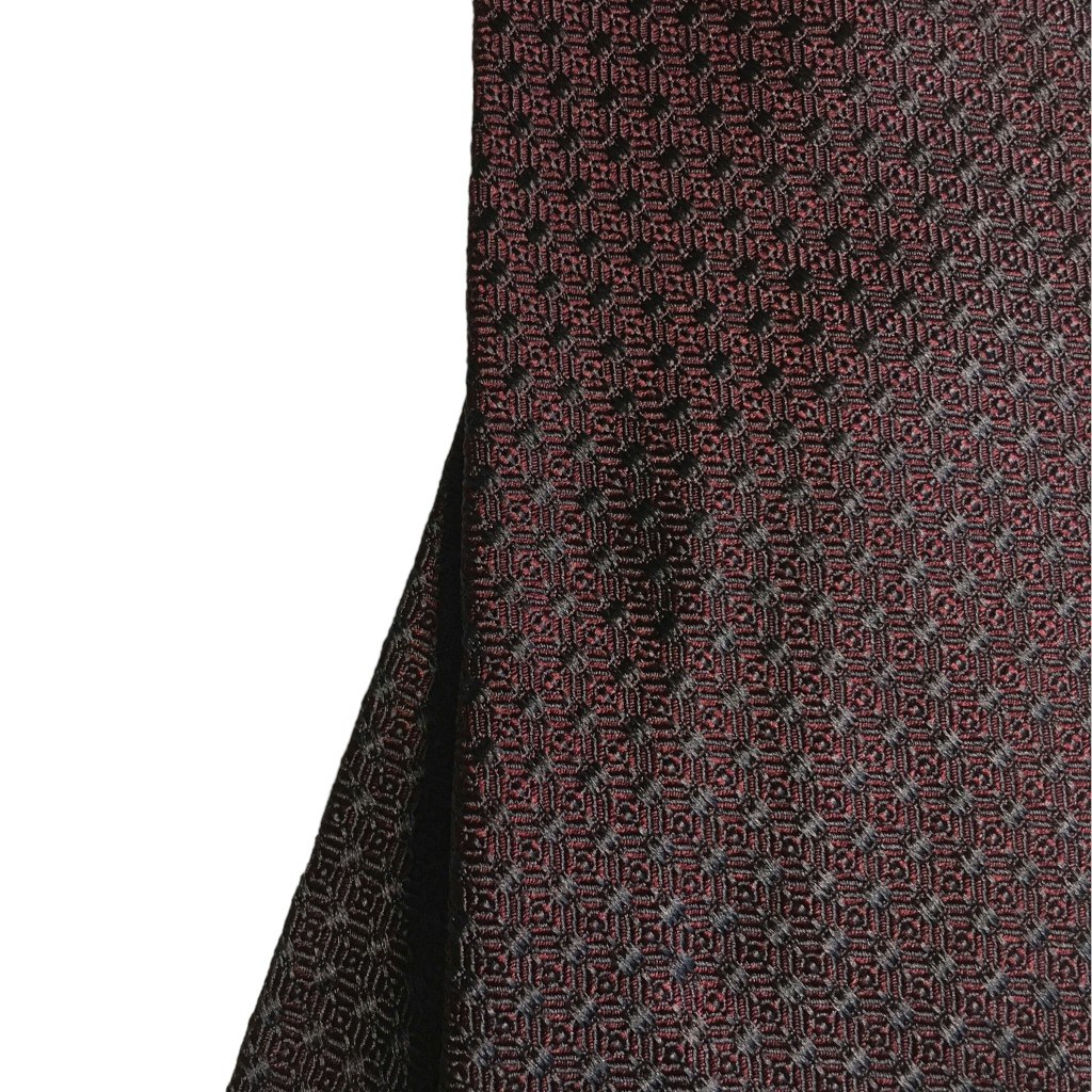 Micro Silk Tie - Untipped - Burgundy/Navy Blue