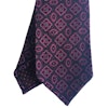 Medallion Printed Wool Tie - Untipped - Navy Blue/Pink