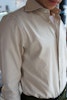 Solid Thin Brushed Cotton Shirt - Cutaway - Beige