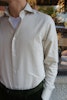 Enfärgad Skjorta i Borstad Bomull - Cutaway - Beige