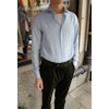 Enfärgad Skjorta i Borstad Bomull - Cutaway - Ljusblå