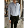 Solid Thin Brushed Cotton Shirt - Cutaway - Light Blue