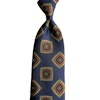 Medallion Ancient Madder Silk Tie - Untipped - Navy Blue/Green/Burgundy/Beige