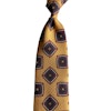 Medallion Ancient Madder Silk Tie - Untipped - Yellow/Burgundy/Navy Blue
