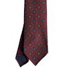 Paisley Ancient Madder Silk Tie - Untipped - Burgundy/Navy Blue/Orange