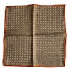 Polka Dot Wool Pocket Square - Light Brown/White/Orange