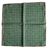 Polka Dot Wool Pocket Square - Green/White/Brown