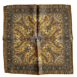 Oriental Wool Pocket Square - Light Brown