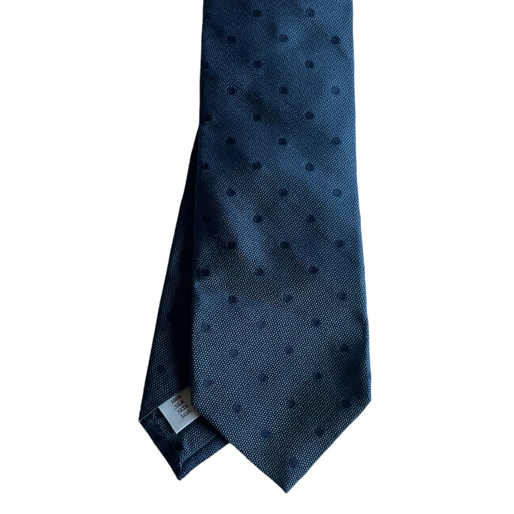 Polka Dot Silk Tie - Light Navy Blue/Navy Blue