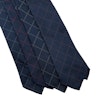 Check Silk Grenadine Tie - Untipped - Navy/Red