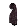 Medallion/Floral Wool Scarf - Double - Burgundy/Navy Blue