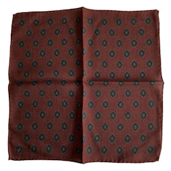 Medallion Wool Pocket Square - Rust