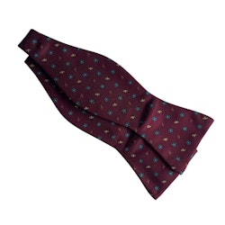 Floral Silk Bow Tie - Brown/Navy Blue/Grey