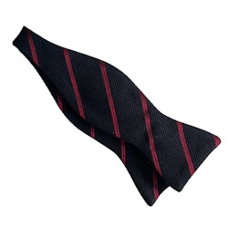 Regimental Wool Grenadine Bow Tie - Navy Blue/Red