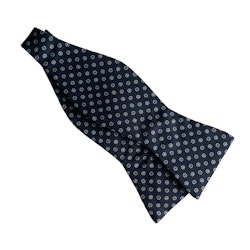 Floral Silk Bow Tie - Navy Blue/Grey