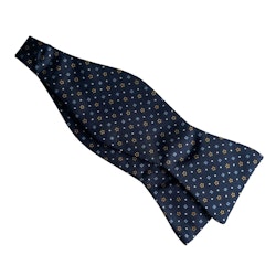 Floral Silk Bow Tie - Navy Blue/Light Blue/Orange