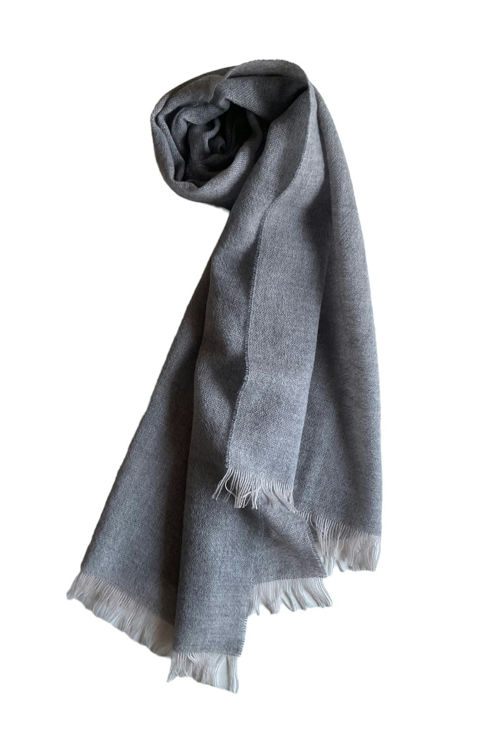 Solid Light Wool Scarf - Grey