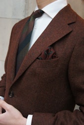 Solid Tweed Jacket - Rust