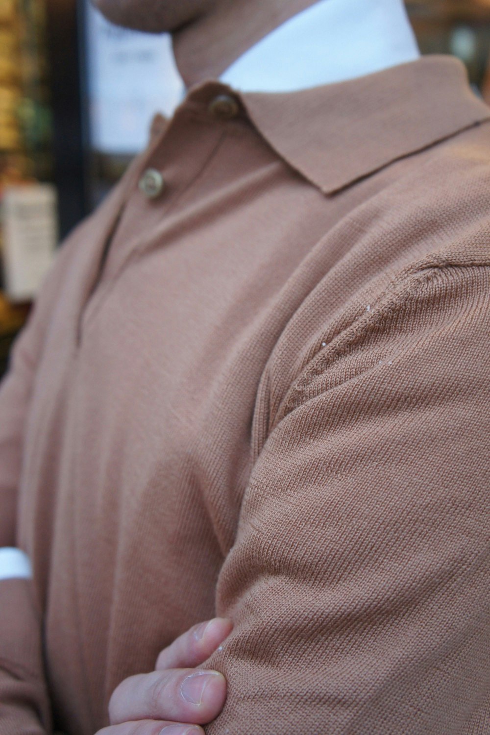 Polo Merino Pullover - Camel