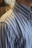 Smalrandig Twillskjorta - Button Down - Mörkblå/Vit