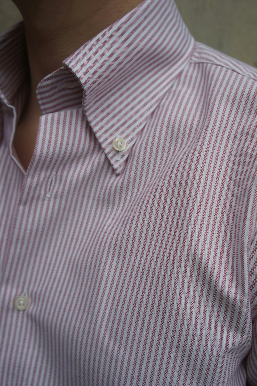 University Stripe Oxford Button Down Shirt - Burgundy/White - Granqvist ...