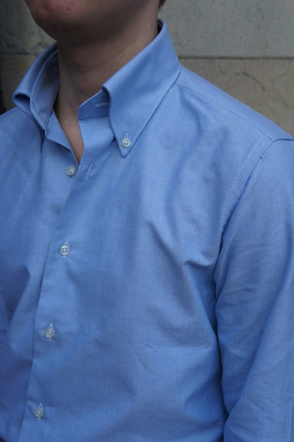 Solid Pinpoint Oxford Button Down Shirt - Light Blue