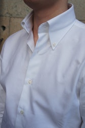 Enfärgad Oxfordskjorta Pinpoint Button Down - Vit