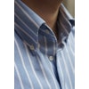 Heavy Pinstripe Oxford Button Down Shirt - Light Blue/White