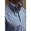 Heavy Pinstripe Oxford Button Down Shirt - Light Blue/White