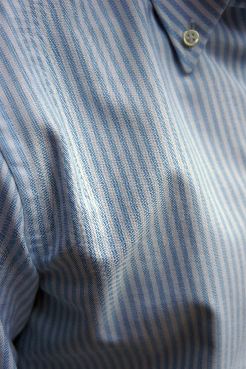 Bengalrandig Oxfordskjorta Button Down - Ljusblå/Vit