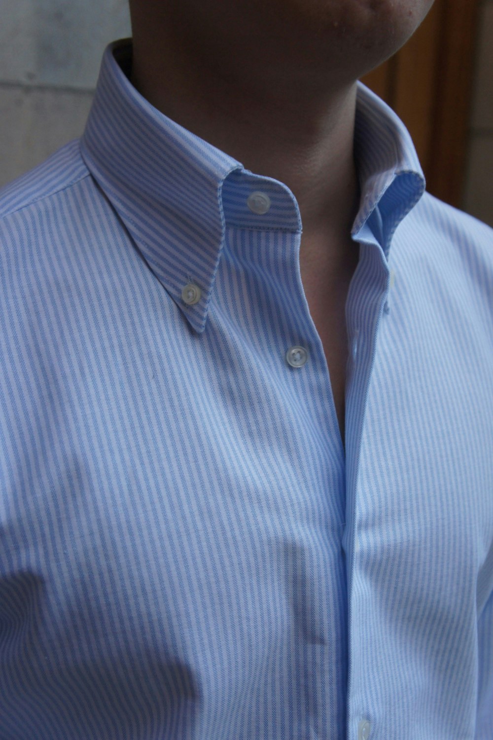 University Stripe Oxford Button Down Shirt - Light Blue/White