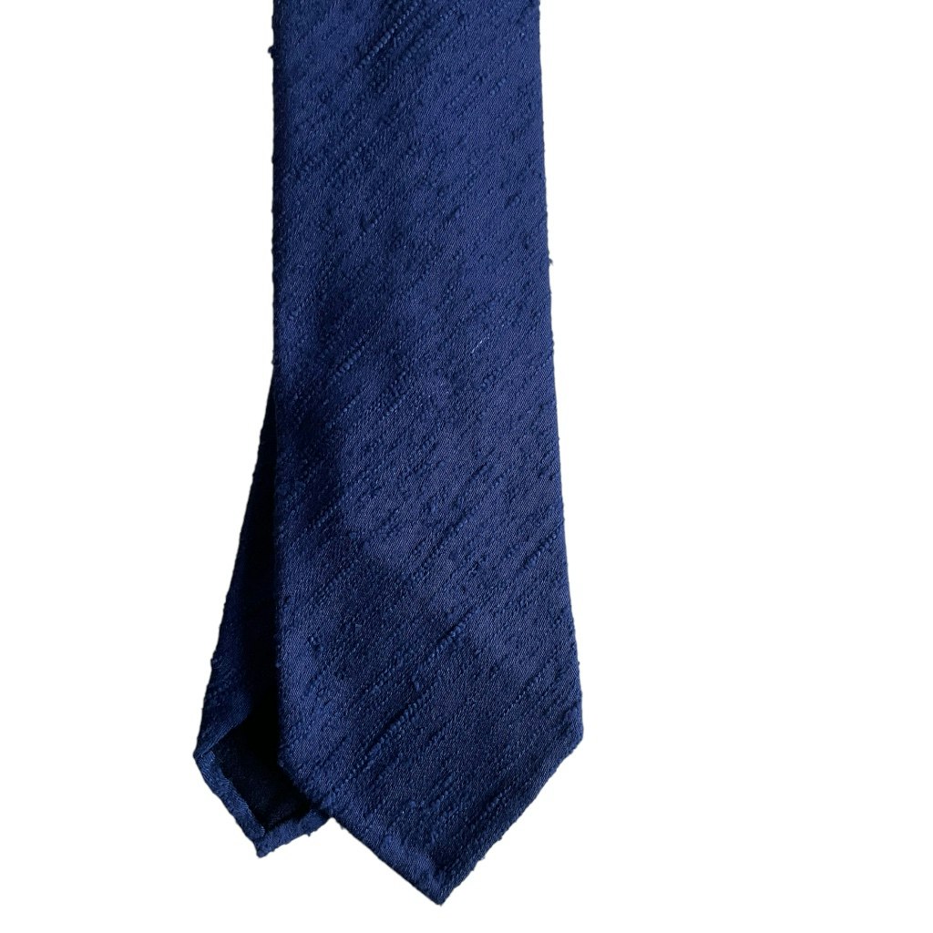 Solid Shantung Tie - Untipped - Light Navy Blue
