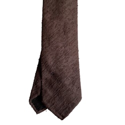 Solid Shantung Tie - Untipped - Brown