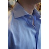 Solid Herringbone Twill Shirt - Cutaway - Light Blue