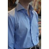 Smalrandig Twillskjorta med Cutaway -krage - Ljusblå/Vit