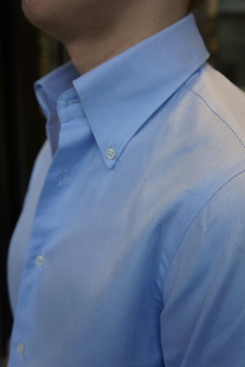 Solid Royale Twill Shirt - Button Down - Light Blue