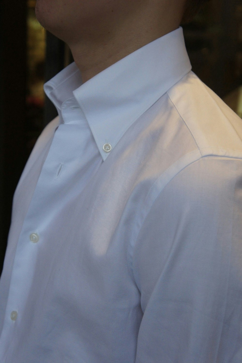 Enfärgad Royale Twillskjorta - Button Down - Vit