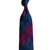 Blockstripe Shantung Tie - Untipped - Burgundy/Navy Blue